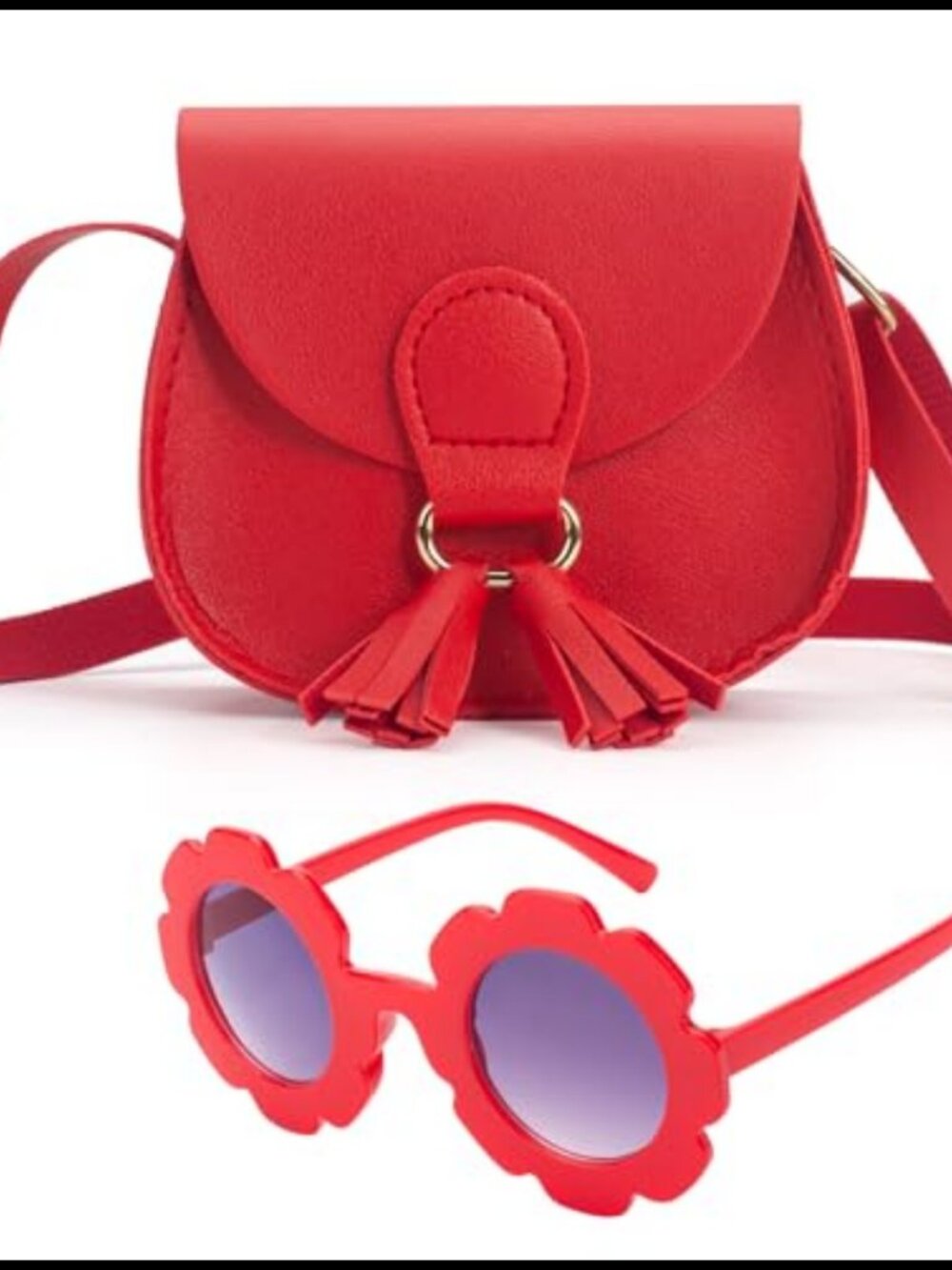 Girls Crossbody Purse Kids Shoulder Bag Toddler Tassel Purse with Glasses